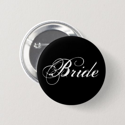 Bride Button in zwart (Voorkant /achterkant)