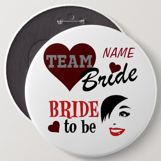 "Bride"-Button Ronde Button 6,0 Cm (Voorkant /achterkant)