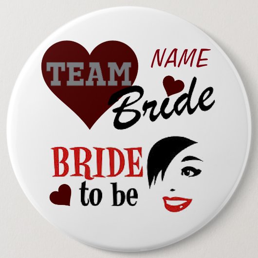 "Bride"-Button Ronde Button 6,0 Cm (Voorkant)