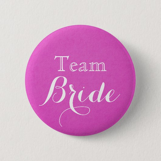 Bride Button van het roze bruiloft team (Voorkant)