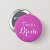 Bride Button van het roze bruiloft team (Voorkant /achterkant)