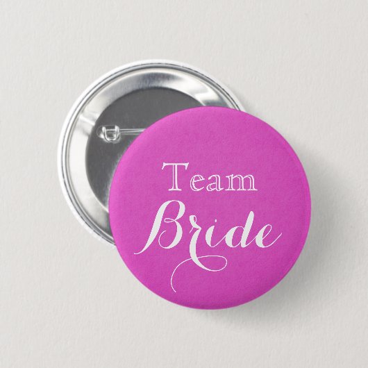 Bride Button van het roze bruiloft team (Voorkant /achterkant)