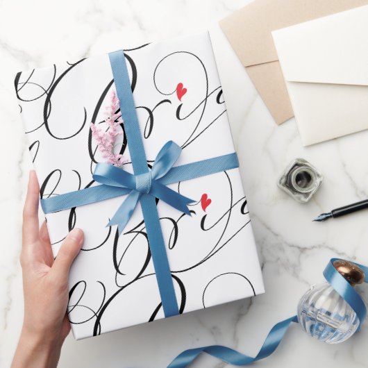 Bride Calligrafie Fancy Manuscript dat Hart Cadeaupapier (Geschenken)