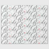 Bride Calligrafie Fancy Manuscript dat Hart Cadeaupapier (Vlak)