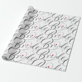 Bride Calligrafie Fancy Manuscript dat Hart Cadeaupapier (Uitgerold)