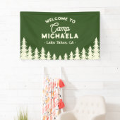 Bride Camp Bachelorette Retro Welkom Spandoek (Insitu)