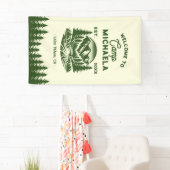 Bride Camp Bachelorette Retro Welkom Spandoek (Insitu)