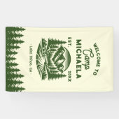 Bride Camp Bachelorette Retro Welkom Spandoek (Horizontaal)