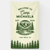 Bride Camp Bachelorette Retro Welkom Spandoek (Verticaal)