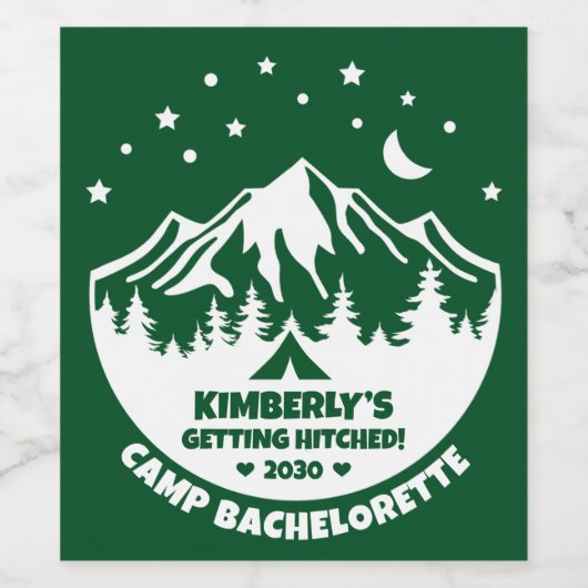 Bride Camp vrijgezellenfeest Wijn Etiket (Enkel label)