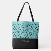 Bride Canvas tas Aqua & Black Scroll (Voorkant)