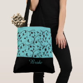 Bride Canvas tas Aqua & Black Scroll (Dichtbij)