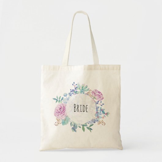 bride canvas tas bachelorette bij succulent (Voorkant)