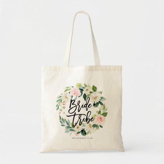 bride canvas tas bachelorette : bloesbloem (Voorkant)