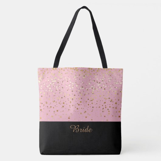 Bride Canvas tas Pink & Petite Golden Stars (Voorkant)