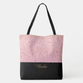Bride Canvas tas Pink & Petite Golden Stars (Achterkant)
