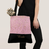 Bride Canvas tas Pink & Petite Golden Stars (Dichtbij)