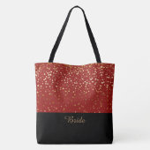Bride Canvas tas Red en Petite Golden Stars (Achterkant)