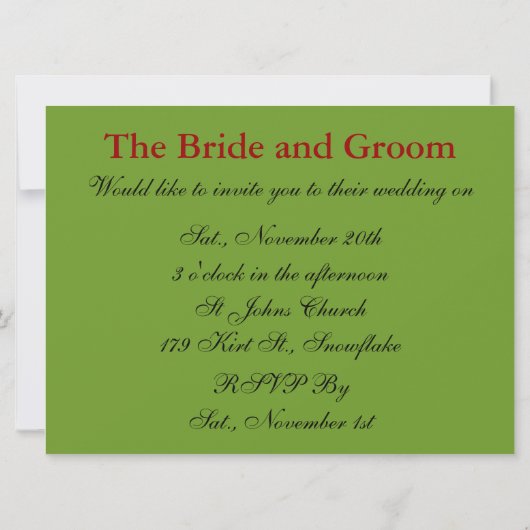 Bride Car Kaart (Achterkant)