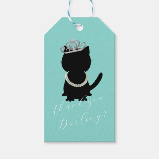 Bride Cat Celebration Shower Tiara Party Cadeaulabel (Voorkant)