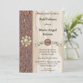 Bride Celebration Copper Folie, crème Silk en pare Kaart (Staand voorkant)