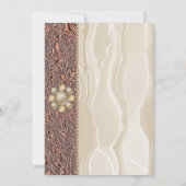 Bride Celebration Copper Folie, crème Silk en pare Kaart (Achterkant)