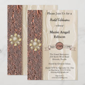 Bride Celebration Copper Folie, crème Silk en pare Kaart (Voorkant / Achterkant)