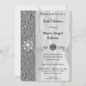 Bride Celebration Silver Foil, White Silk and Pear Kaart (Voorkant)