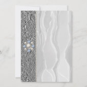 Bride Celebration Silver Foil, White Silk and Pear Kaart (Achterkant)