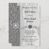 Bride Celebration Silver Foil, White Silk and Pear Kaart (Voorkant / Achterkant)