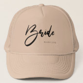 Bride Chic Black Typografie Persoonlijk Trucker Pet (Voorkant)