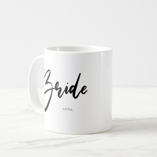 Bride Chic Black Typography Koffiemok (Voorkant links)