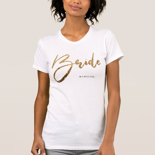 Bride Chic Gold Glitter - persoonlijk T-shirt (Voorkant)