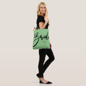 Bride Chic Mint Green Calligraphy Custom Tote Bag (Op model)