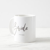 Bride Chic Silver Faux Glitter Typography Koffiemok (Voorkant links)