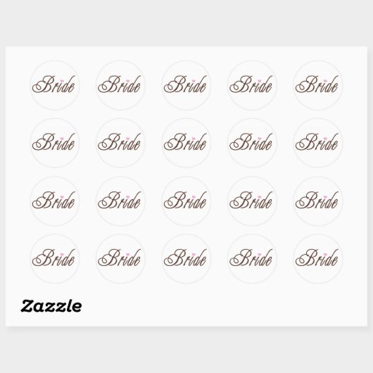 Bride Classy Browns Ronde Sticker (Vel)