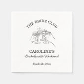 Bride Club Bachelorette Weekend Favor Cocktail  Servet (Voorkant)