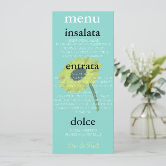 BRIDE & CO Autumn Bride Sunflower Shower Party Menu (Staand voorkant)