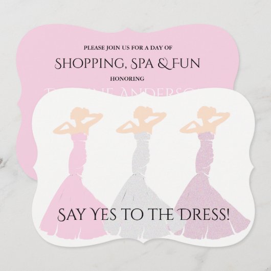 BRIDE & CO be My Bridesmaid Shopping Bridal Party Kaart (Voorkant / Achterkant)