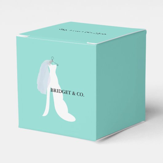 BRIDE & CO Blauwgroen blauw hier komt de Bride Par Bedankdoosjes (Voorkant Zijde)