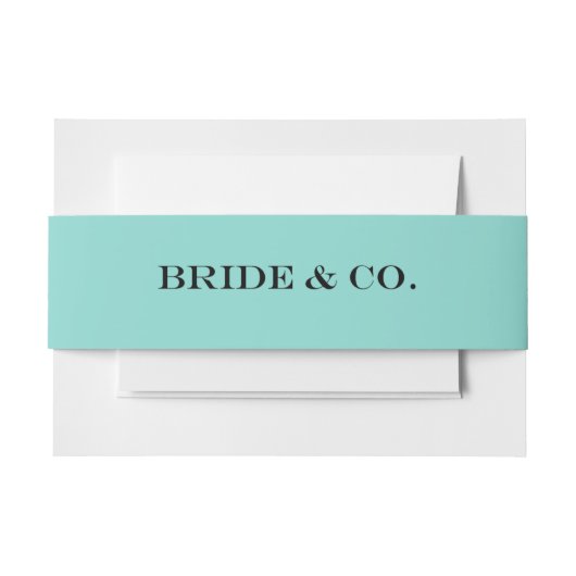BRIDE & CO Blauwgroen blauwe uitnodigingen Wikkel (Voorkant Voorbeeld)