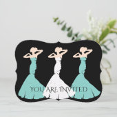 BRIDE & CO Blauwgroen Blue Be My Bridesmaid Bruids Kaart (Staand voorkant)
