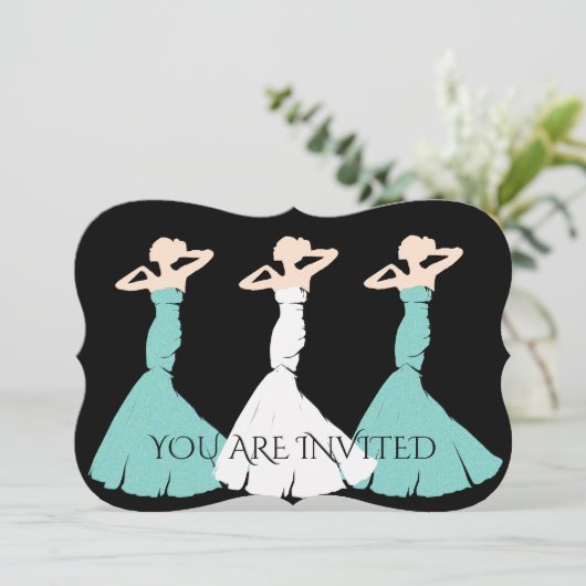 BRIDE & CO Blauwgroen Blue Be My Bridesmaid Bruids Kaart (Staand voorkant)