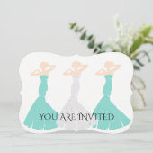 BRIDE CO Blauwgroen Blue Be My Bridesmaid Shower P Kaart (Staand voorkant)