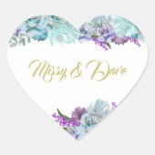 BRIDE & CO Blauwgroen Blue Bouquet Wedding Suite P Hart Sticker (Voorkant)