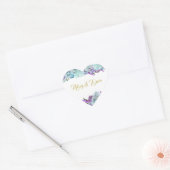 BRIDE & CO Blauwgroen Blue Bouquet Wedding Suite P Hart Sticker (Envelop)