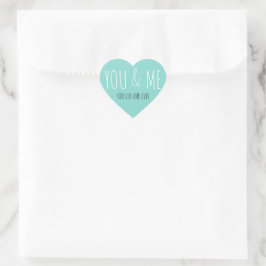 BRIDE CO Blauwgroen Blue Forever You & Me Wedding  Hart Sticker