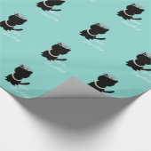 Bride Co Blauwgroen Blue Personalized Tiara Cat Pa Cadeaupapier (Hoek)