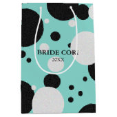 BRIDE & CO Blauwgroen Blue Polka Dot Wedding Party Medium Cadeauzakje (Voorkant)