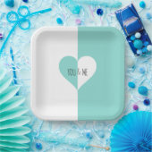 BRIDE & CO Blauwgroen Blue You & Me Suite Party Bo Papieren Bordje (Feest)